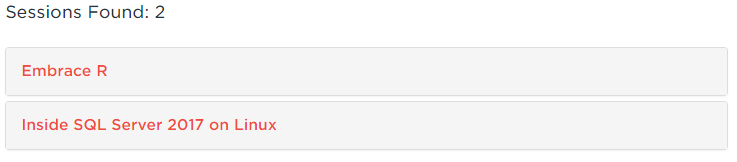 Conference Sessions _ PASS Summit 2017